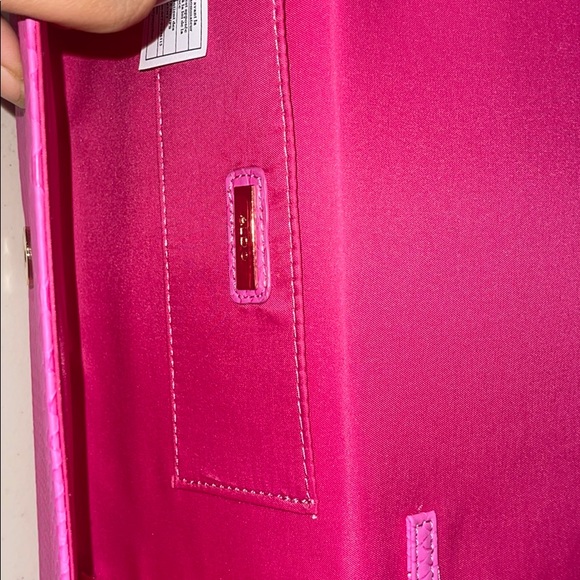 Bright pink crossbody long clutch - Picture 7 of 8